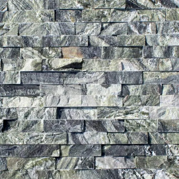Elegant black and green stacked stone cladding for walls