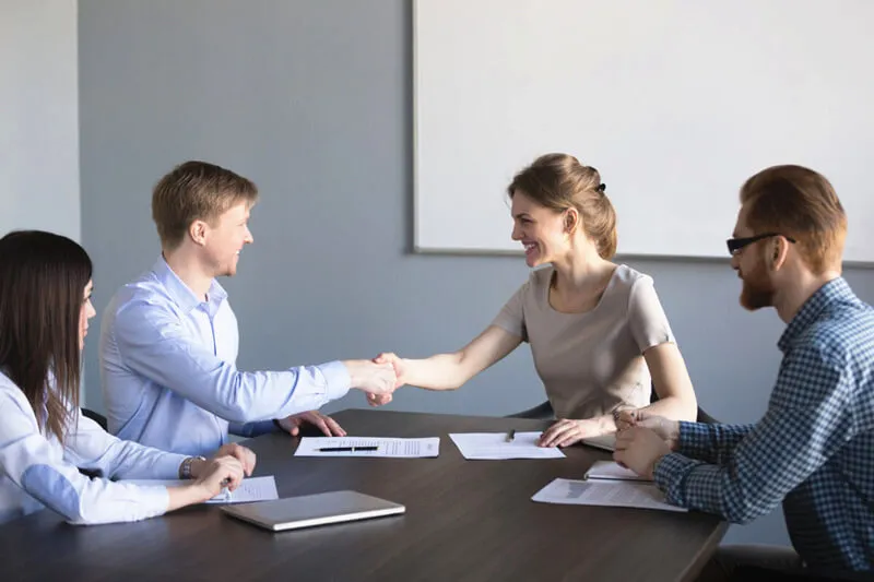 Customer service representative at Top Source Slate helping clients