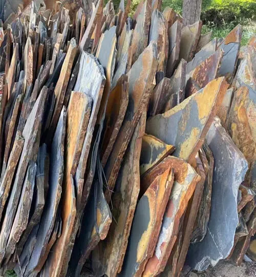 Natural raw materials used in producing stacked stone panels and veneers.
