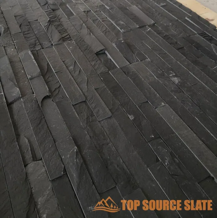 Premium black slate stacked stone veneer panels for elegant designs