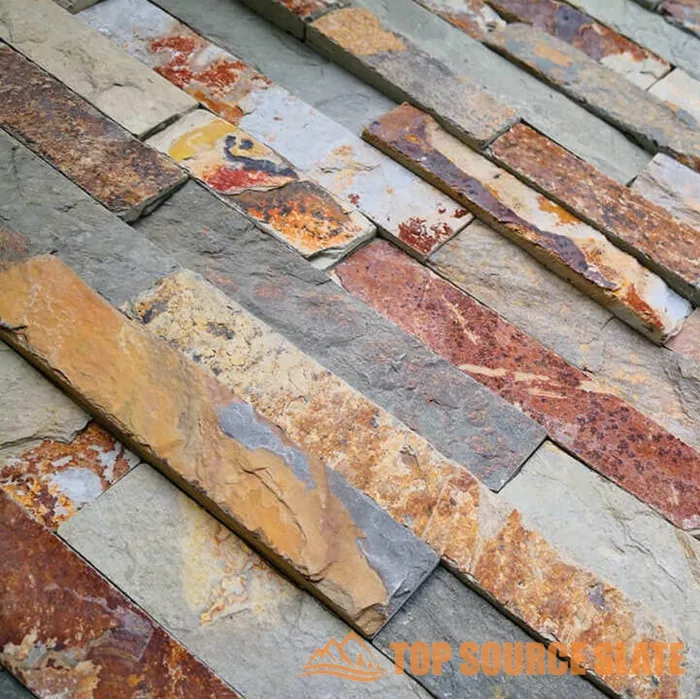 Gold Rush Exterior Stacked Stone 6x24 inch panels for beautiful wall cladding