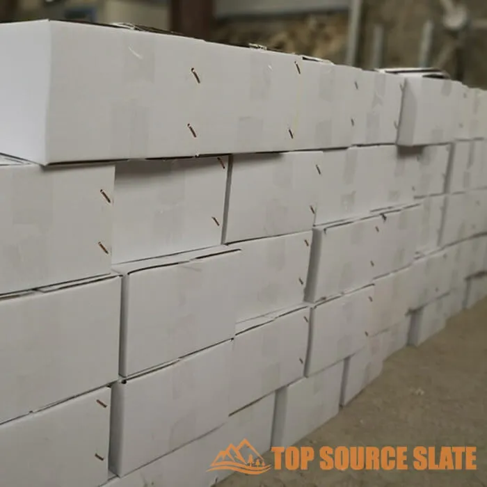 Stacked stone wall panels manufactured by Top Source Slate.