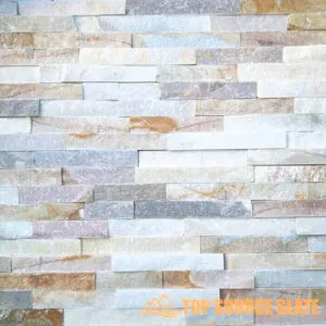 Paneles de piedra apilados de cuarcita de miel dorada para un elegante diseño de pared