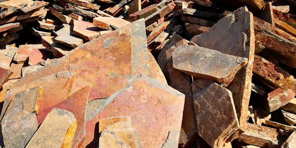 Selection of premium stacked stone materials in various textures