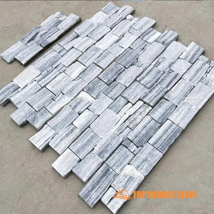 Alaska grey quartz natural stone cladding panels for exterior or interior use
