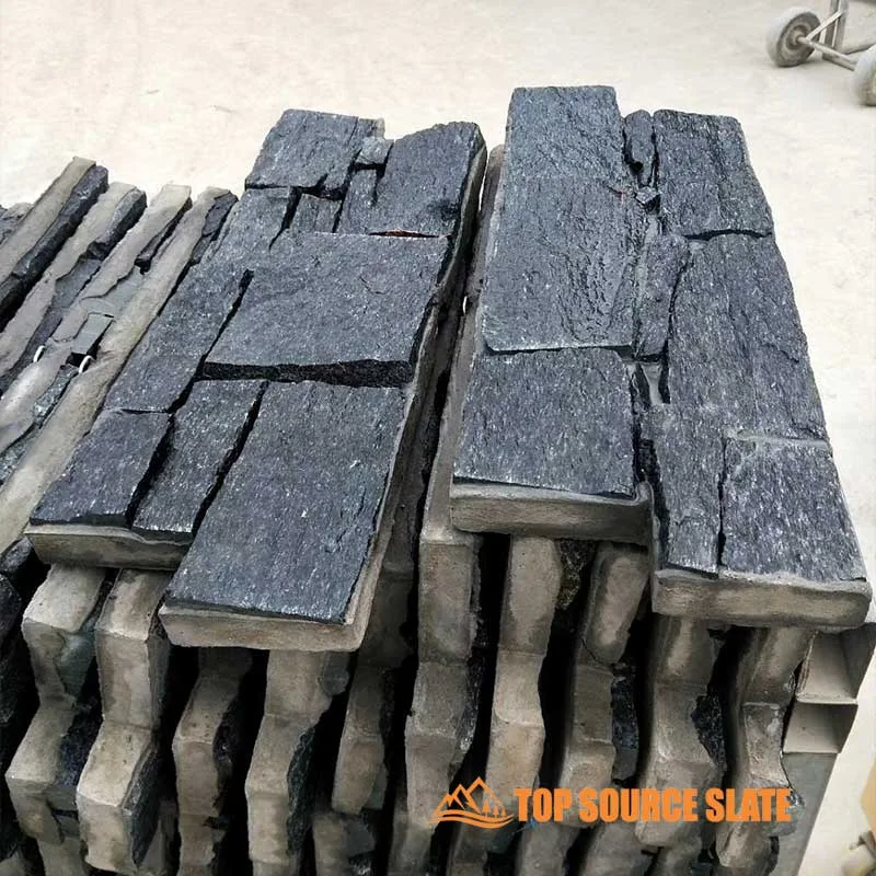 High-quality black quartzite stone slab ideal for modern design