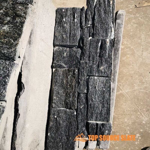 Black Quartzite cement backed stone panels