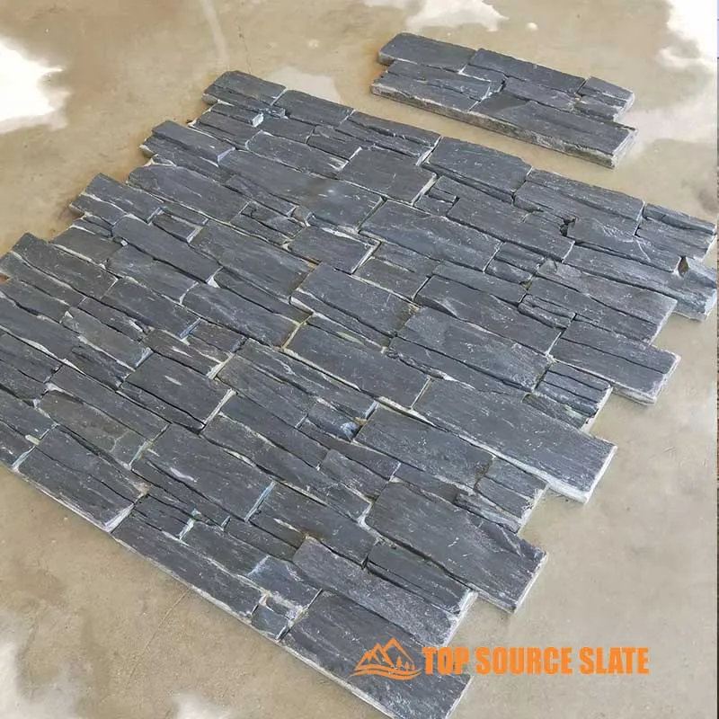 Elegant black slate Z panel cladding for modern walls