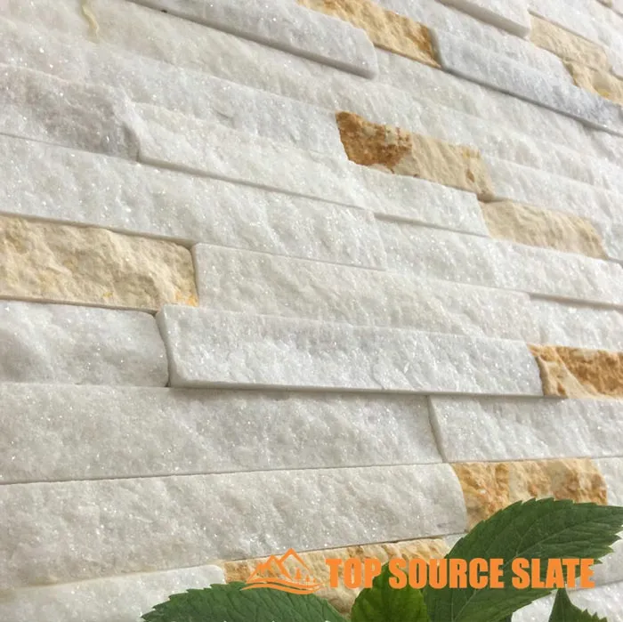 Stylish mixed quartzite stacked stone shower walls showcasing elegant design