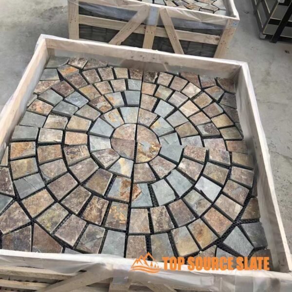 flagstone paving stone mat mesh tile on net (2)