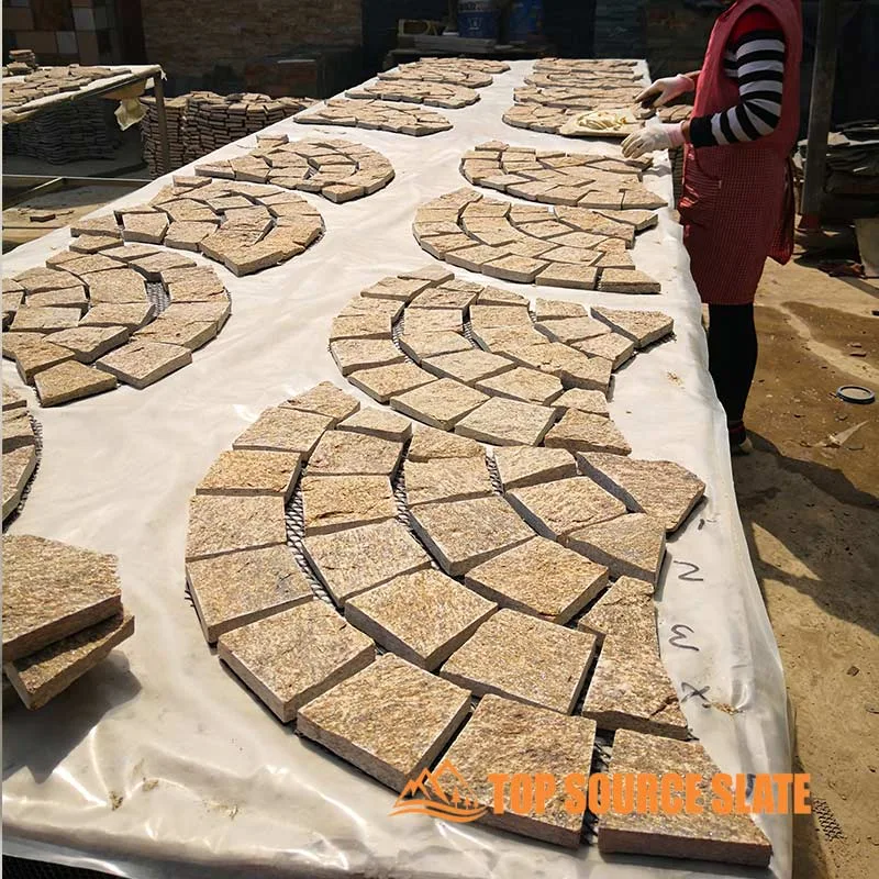 Natural irregular slate flagstone paving for garden landscape design