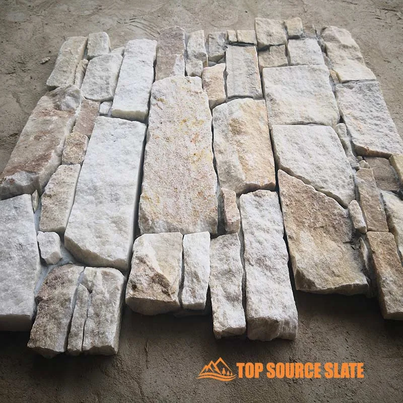 Elegant natural white quartz stone cladding panels for interior and exterior use.