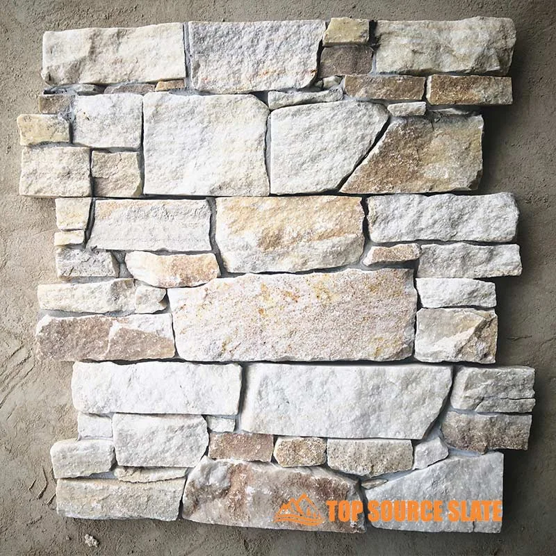 Elegant natural white quartz stone cladding for walls