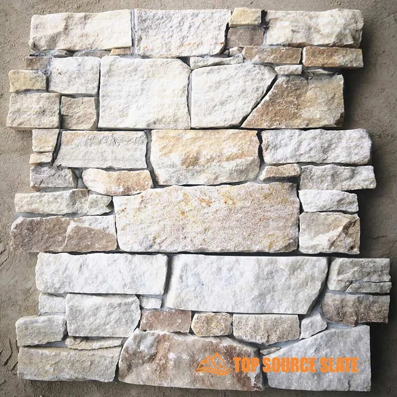 Elegant natural white quartz stone cladding for walls