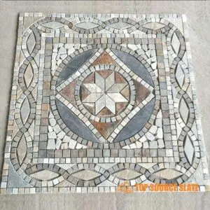 Elegant natural slate medallion with intricate patterns