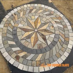 Beautifully crafted slate medallion featuring intricate patterns