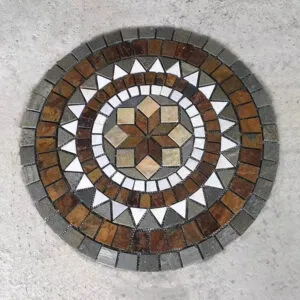 Intricate slate medallion design showcasing natural stone patterns