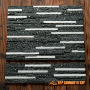 Beautiful waterfall feature made with stacked stone panels