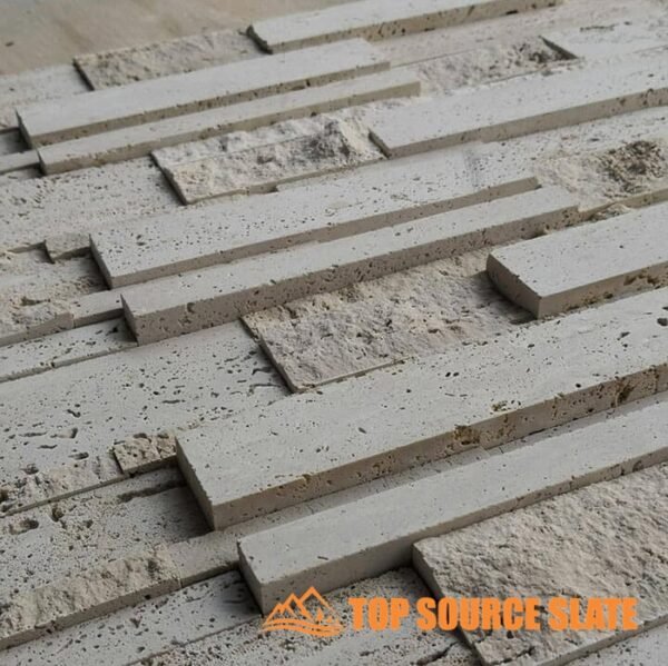 Wholesale Price marble stacked stone tile fireplace (1)