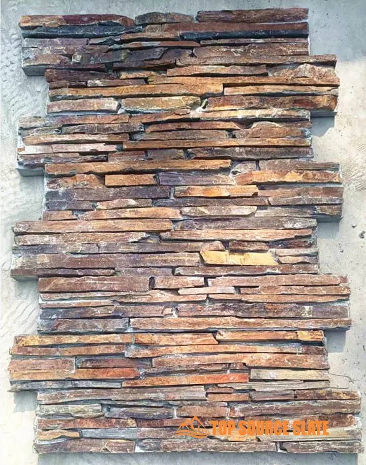 Durable dry ledgestone wall cladding stone panels in natural finish