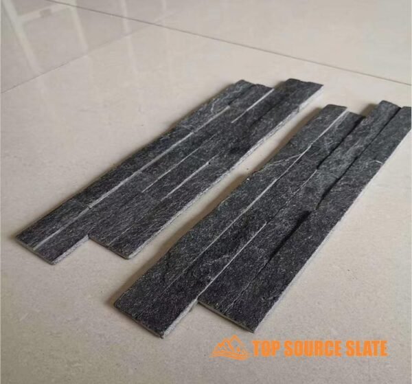 black quartzite split face wall tile