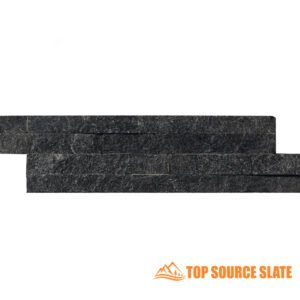 Black quartz lightweight stacked stone panels
