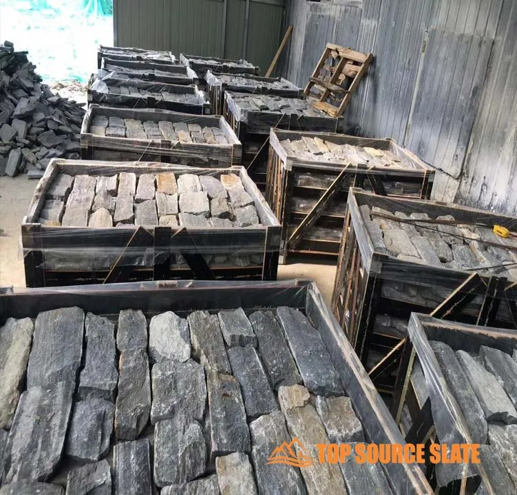 Loose ledge stone natural veneer with varied textures and colors