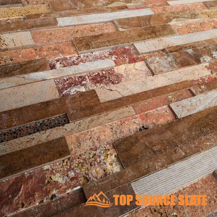Marble ledger panel stone cladding with rich textures and colors