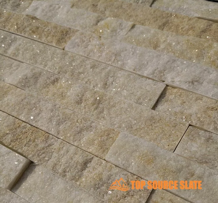 High-quality cream quartzite split face tile in 10x36cm size