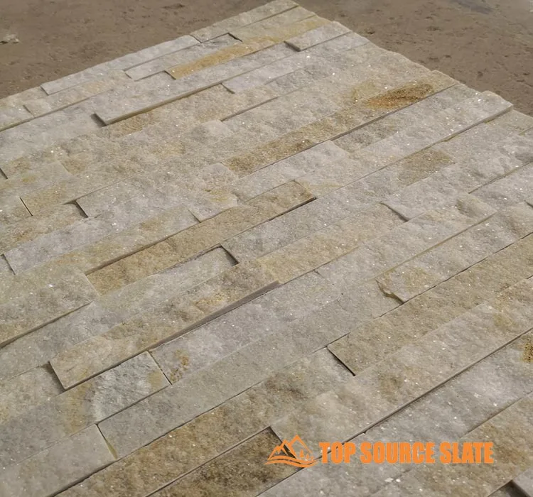 Quartzite cream split face tile in 10x36cm size