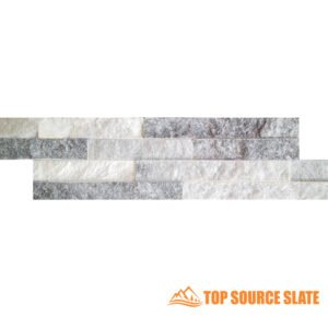 gnistrende isgrå mosaikkfliser med delt ansikt
