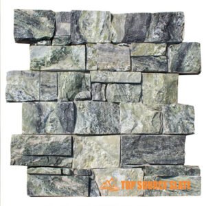 stacked stone tile fireplace