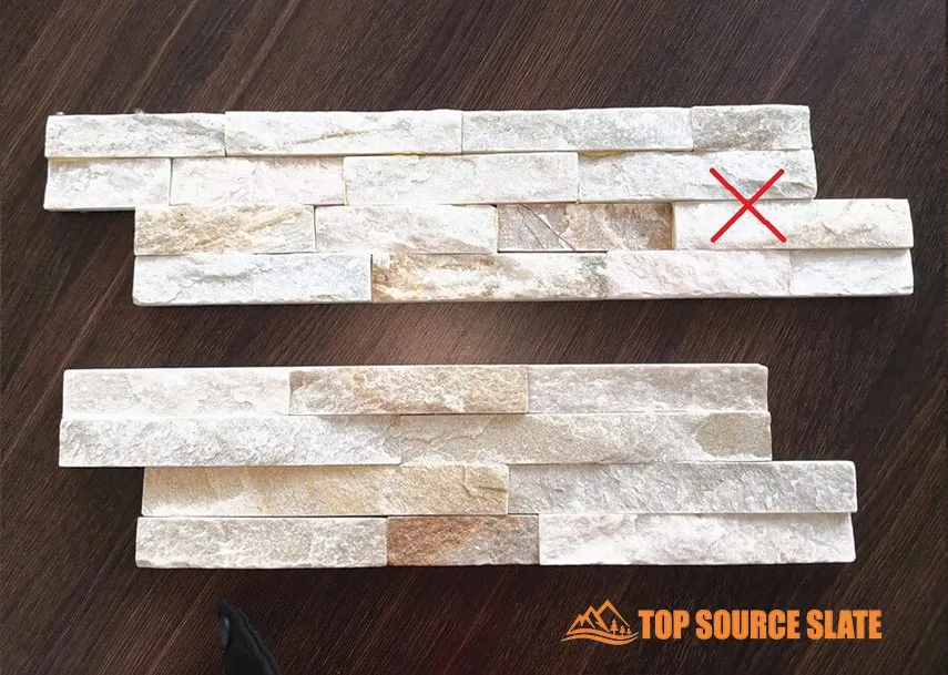 pure white stacked stone wll 2