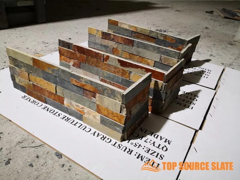 gold rush slate stacked stone corner 3