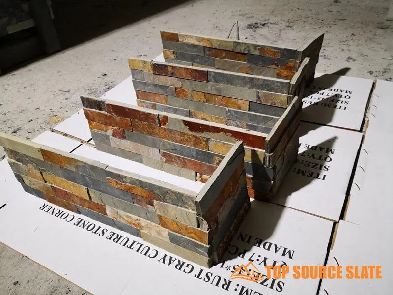Gold Rush Slate Staped Stone Corner 6
