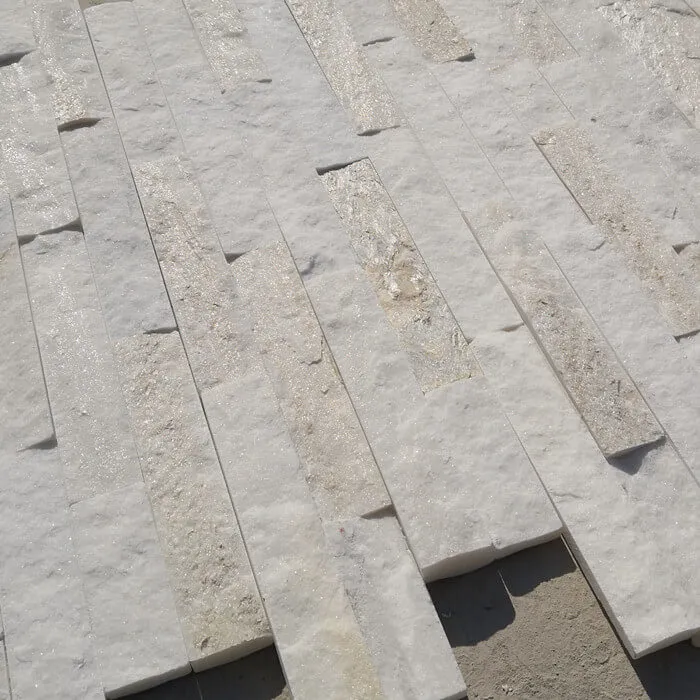 Elegant quartzite stacked stone panels showcasing natural textures and earthy tones