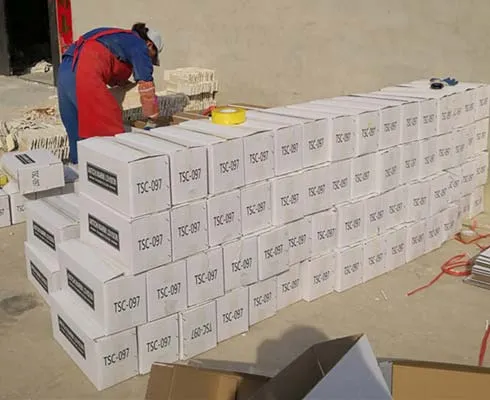 Well-secured packaging of Top Source Slate products for safe transit.