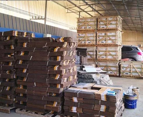 Well-packaged stacked stone panels for shipment