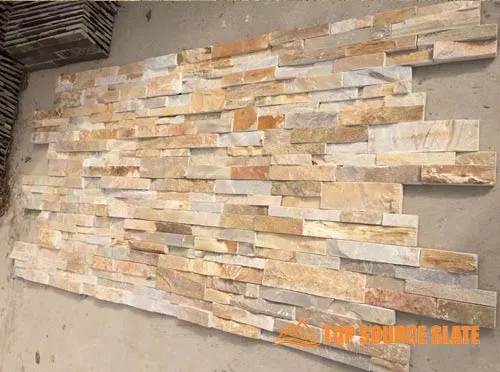 golden white stacked stone panels 2