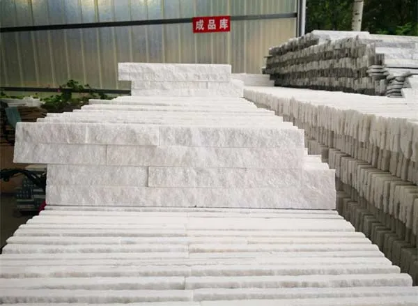 Elegant crystal white stacked stone Z panel for wall cladding