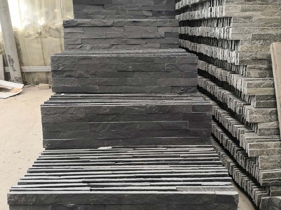 charcoal stacked stone