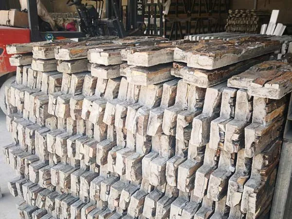 Cement backed stacked stone panel showcasing a textured design