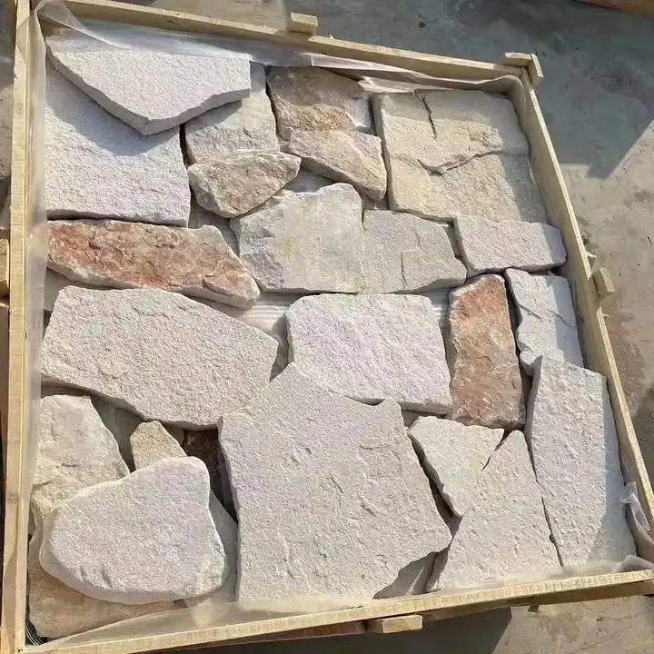造園に適した白い砂岩の緩い石のランダムな品揃え