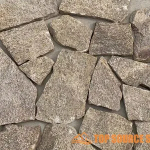 Loose random stone wall cladding showcasing natural textures and colors