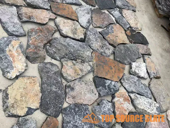 Wholesale loose random stone wall cladding featuring various textures.