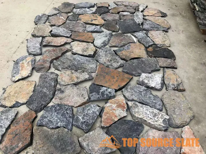 High-quality loose random stone wall cladding in natural hues