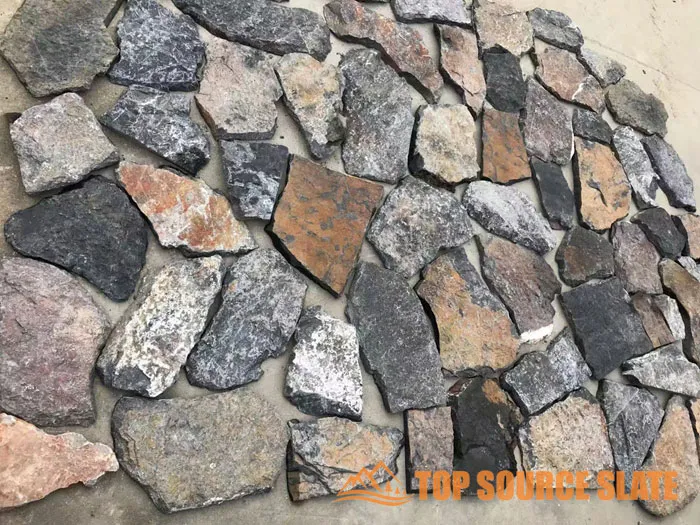 Loose random stone wall cladding in various sizes