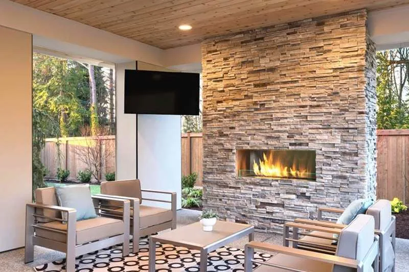 Beautiful clean stacked stone veneer for interior and exterior use