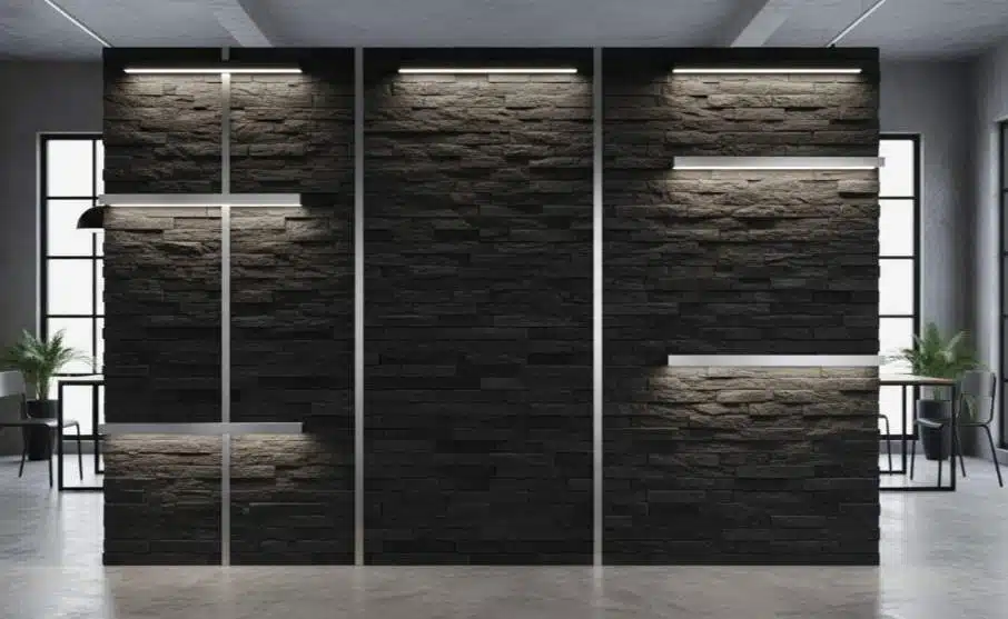black natural stone design guide modern noir stacked stone for luxury projects (7)