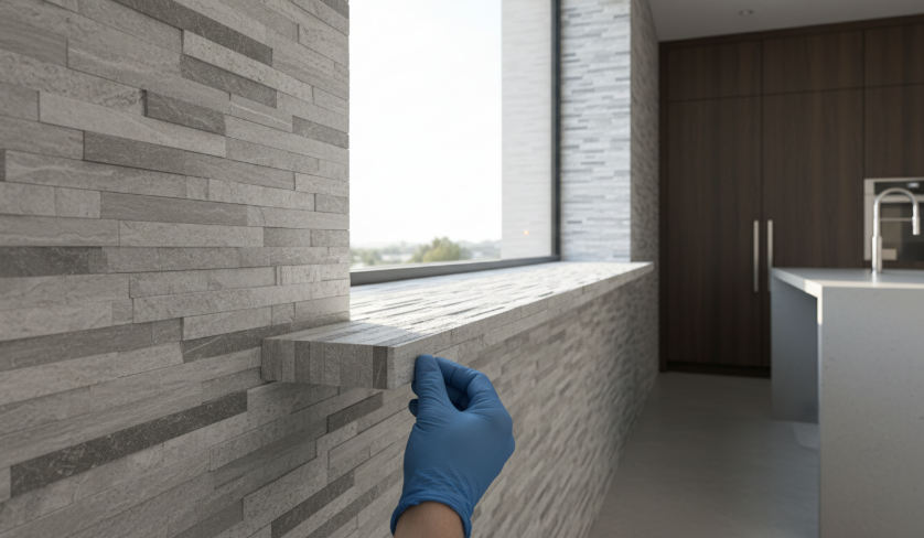 台所の石積みの端と隅の仕上げ (4)